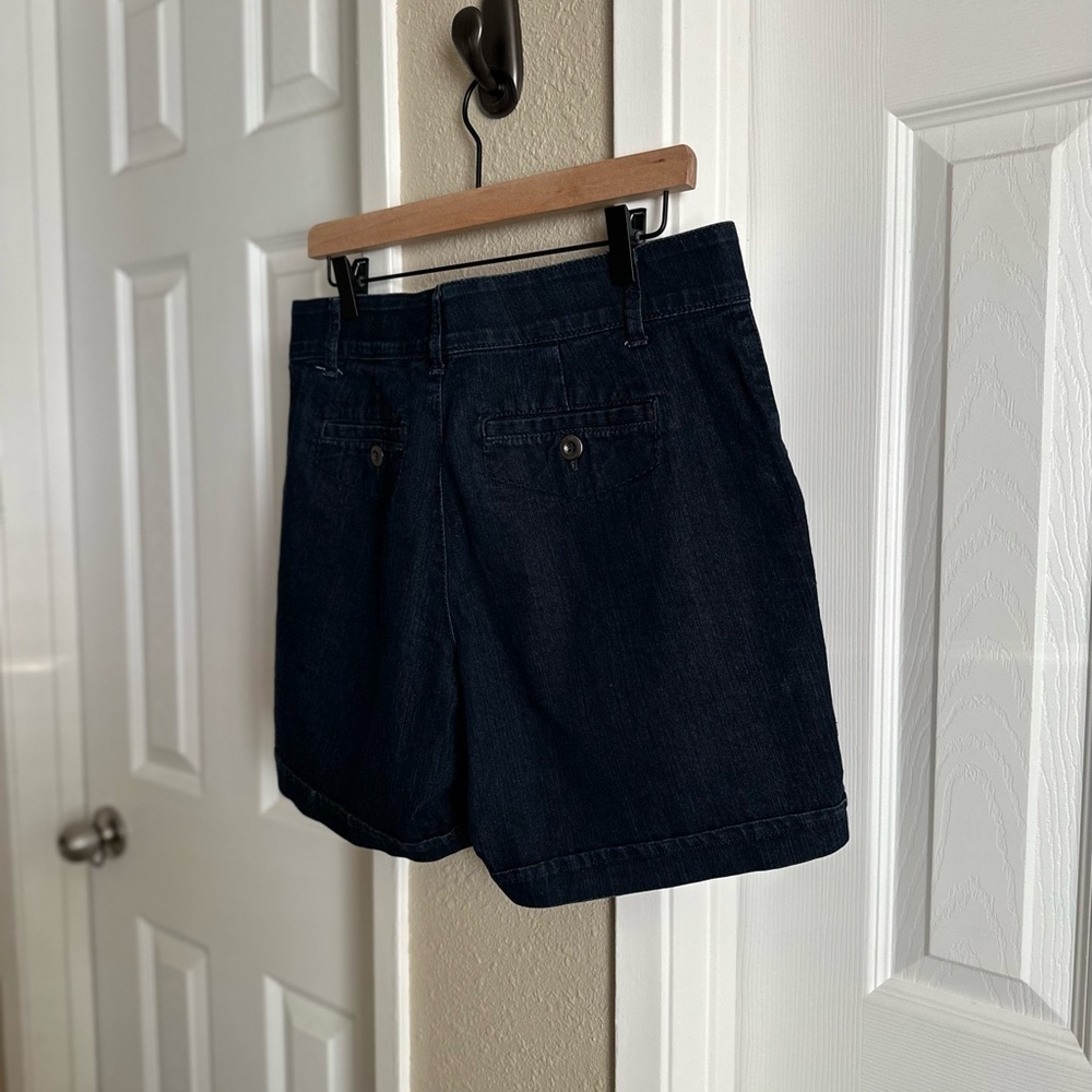 Gloria Vanderbilt Celine High Waist Navy Denim Short Size: 8 - Picture 4 of 8